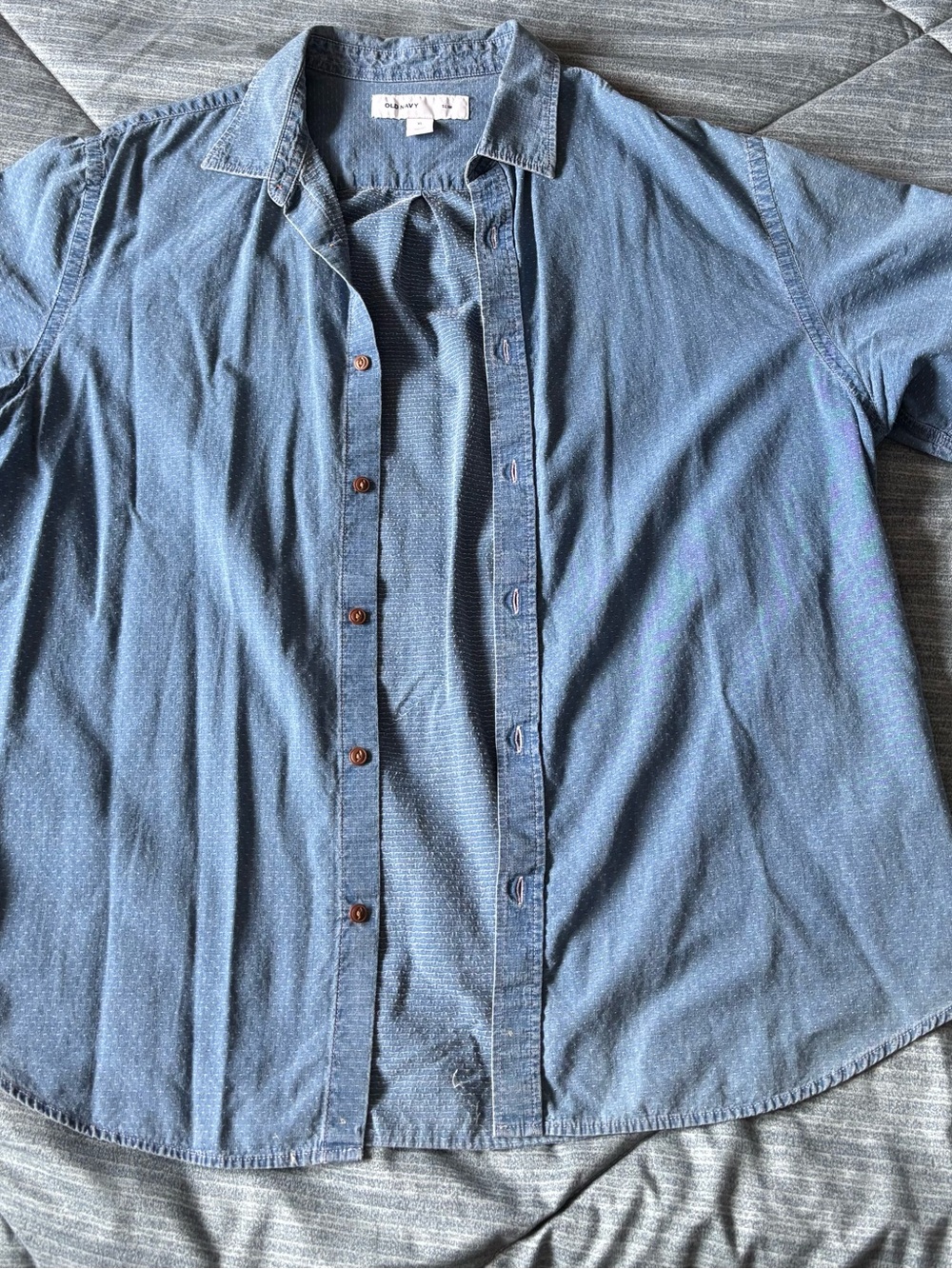 Old Navy Light Blue Denim Button-Down Shirt